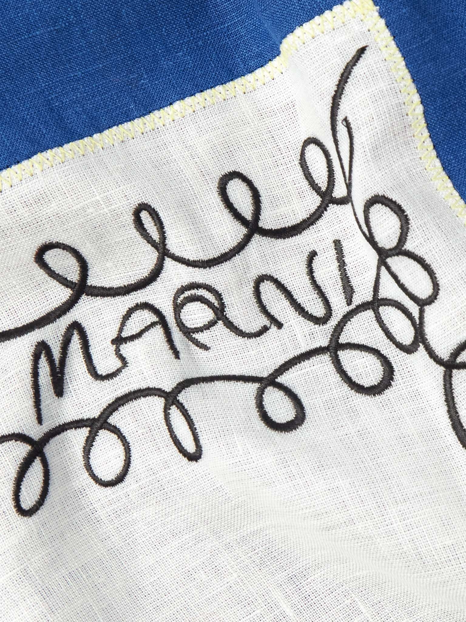 Convertible-Collar Panelled Embroidered Cotton Shirt - 4