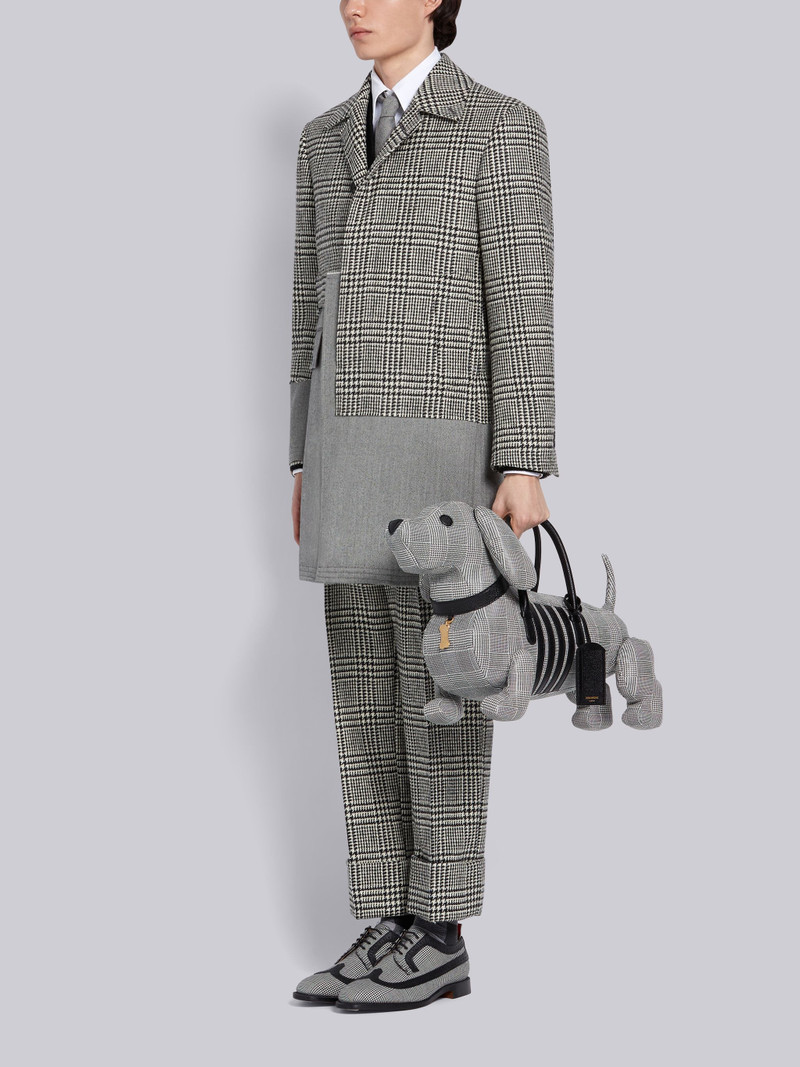 Black and White Calfskin Pebbled Prince of Wales 4-Bar Hector Bag 6