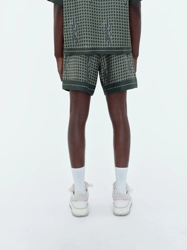 Staggard Houndstooth Silk Shorts - 4