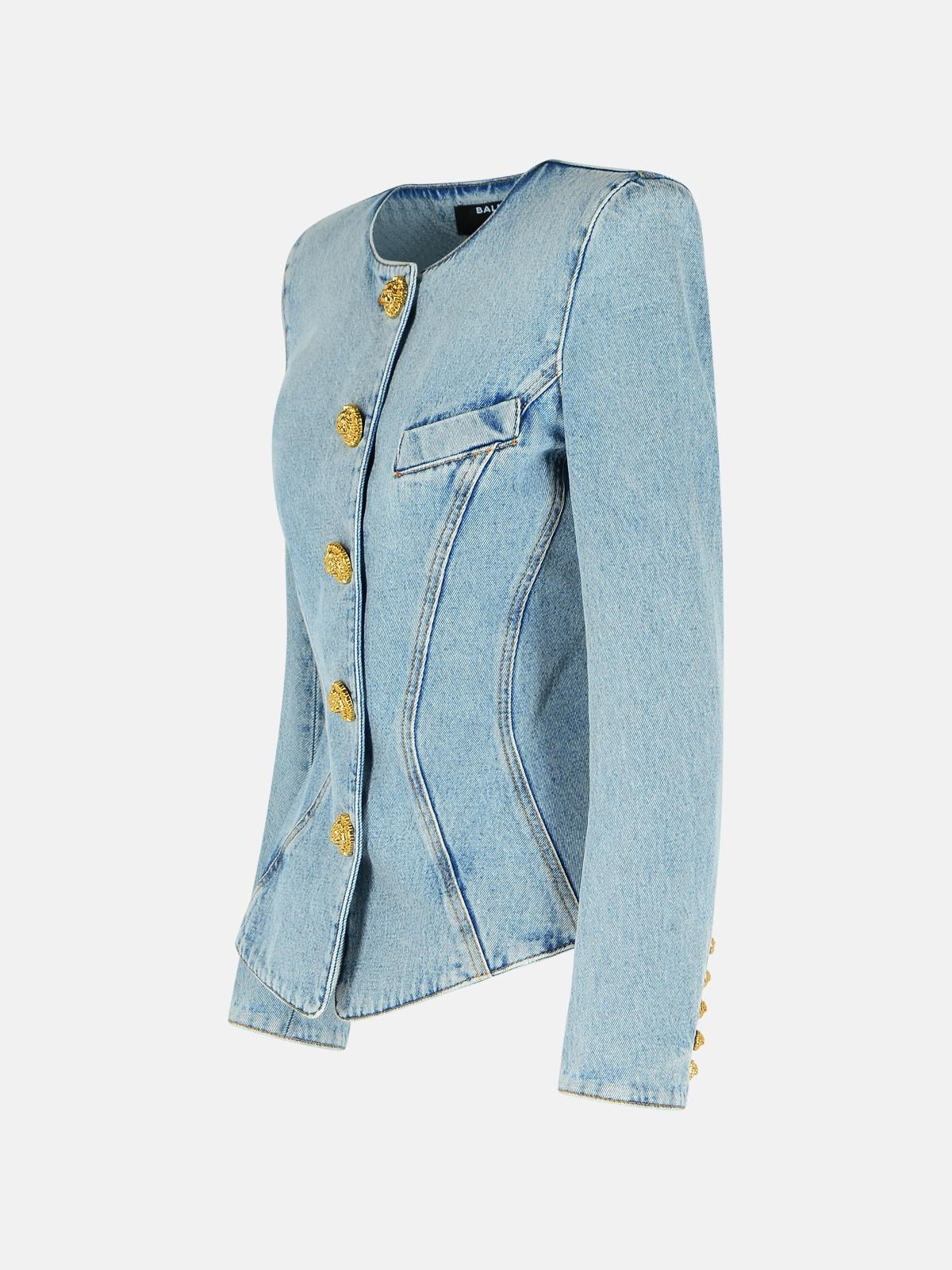 LIGHT BLUE COTTON JACKET - 2