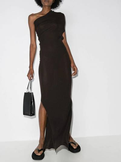 Rick Owens one-shoulder maxi gown outlook