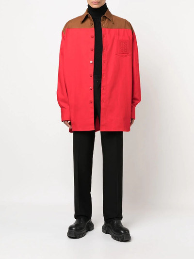 Raf Simons panelled long-sleeve shirt outlook