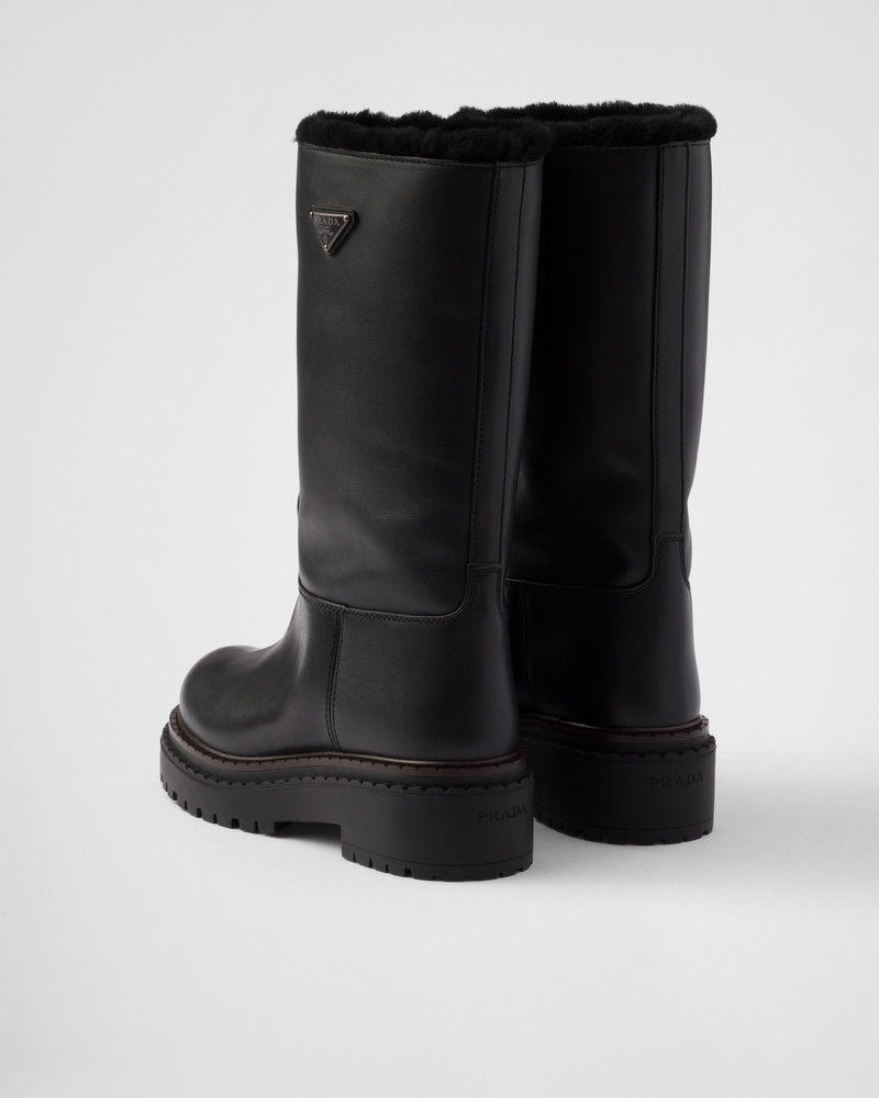 Leather and shearling boots 5