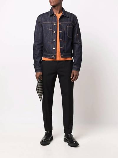 VERSACE contrast-stitch denim jacket outlook