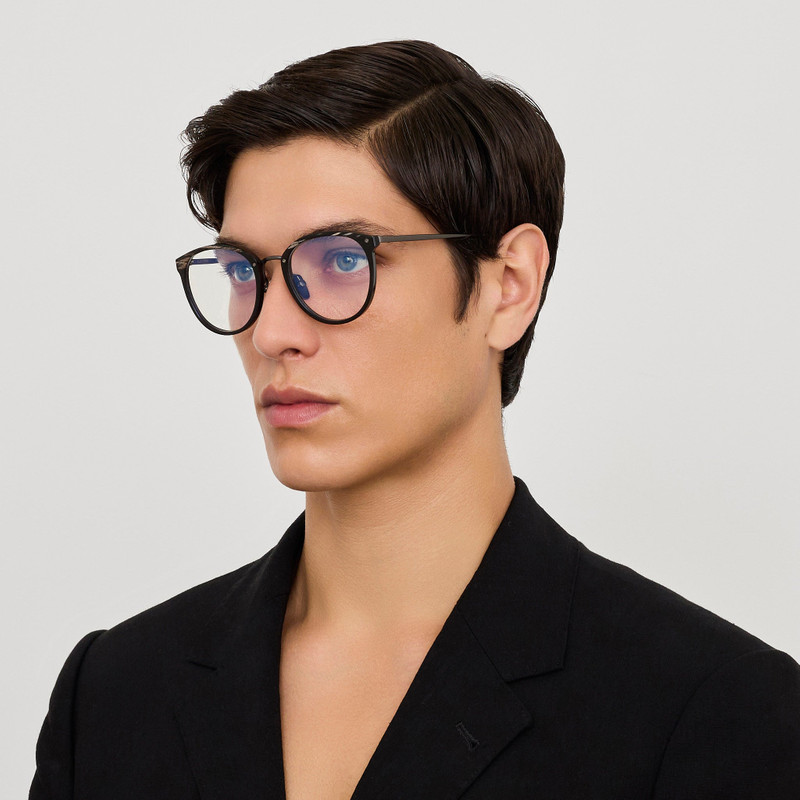 LINDA FARROW Calthorpe Optical Frame in Buffalo Horn and 925 Sterling Silver outlook