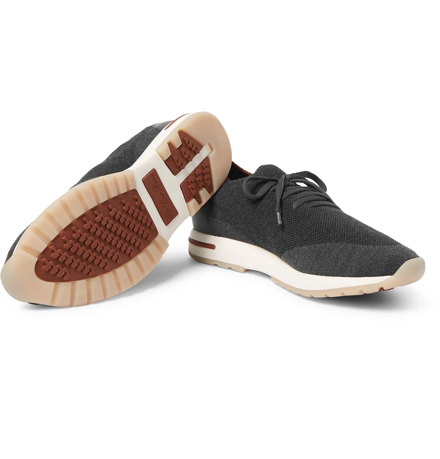 360 Flexy Walk Leather-Trimmed Knitted Wish Wool Sneakers - 27