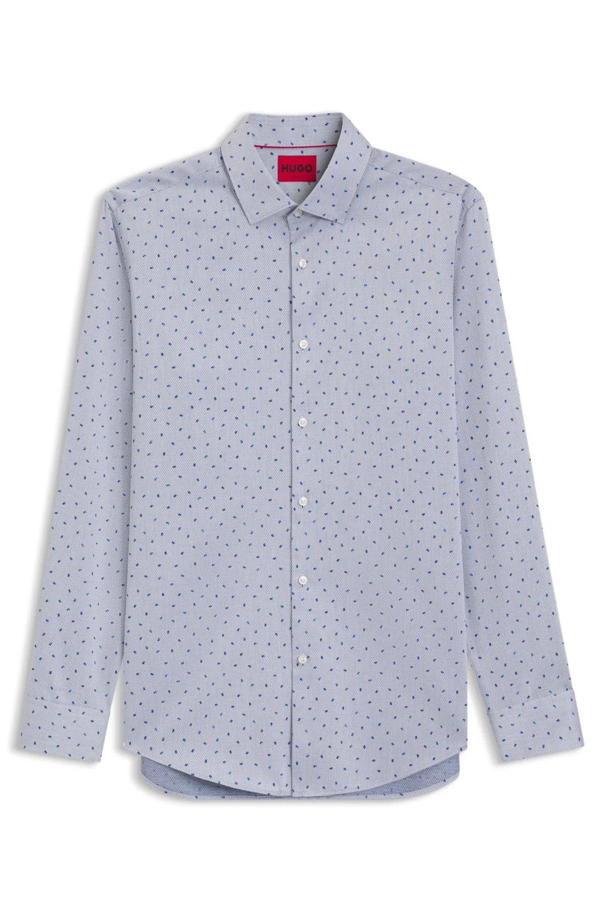 SLIM-FIT SHIRT IN PRINTED DOBBY COTTON - 1