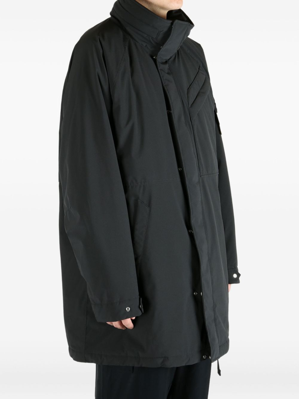 logo-patch padded coat - 3