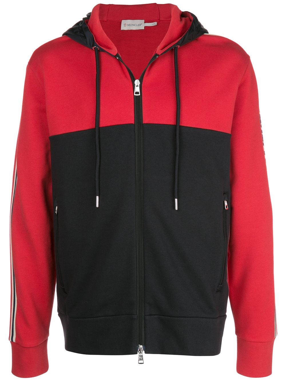 colour blocked zipped hoodie - 1