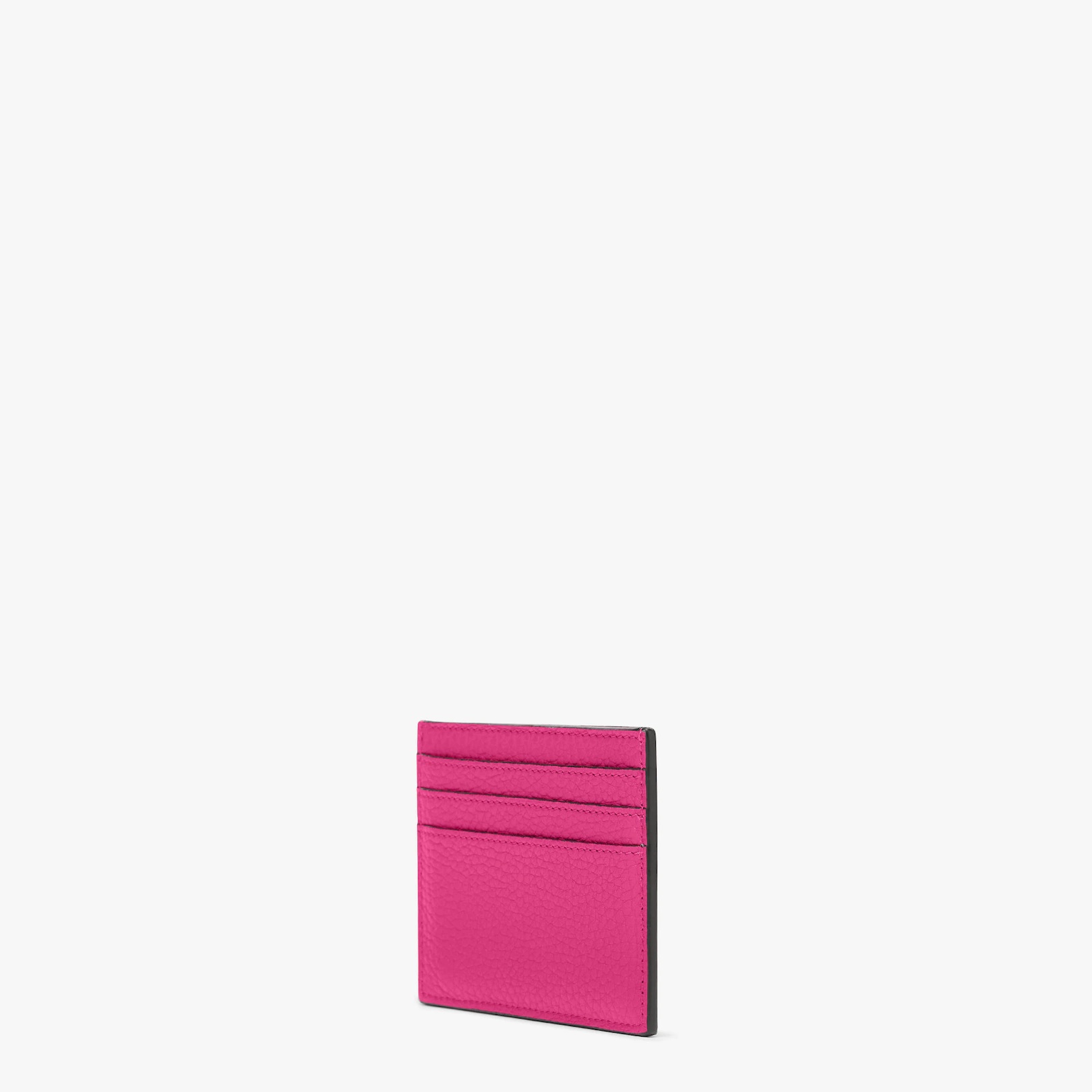 Peekaboo Selleria business card holder. Twist lock. Made of fuchsia Cuoio Romano leather. Palladium- - 2
