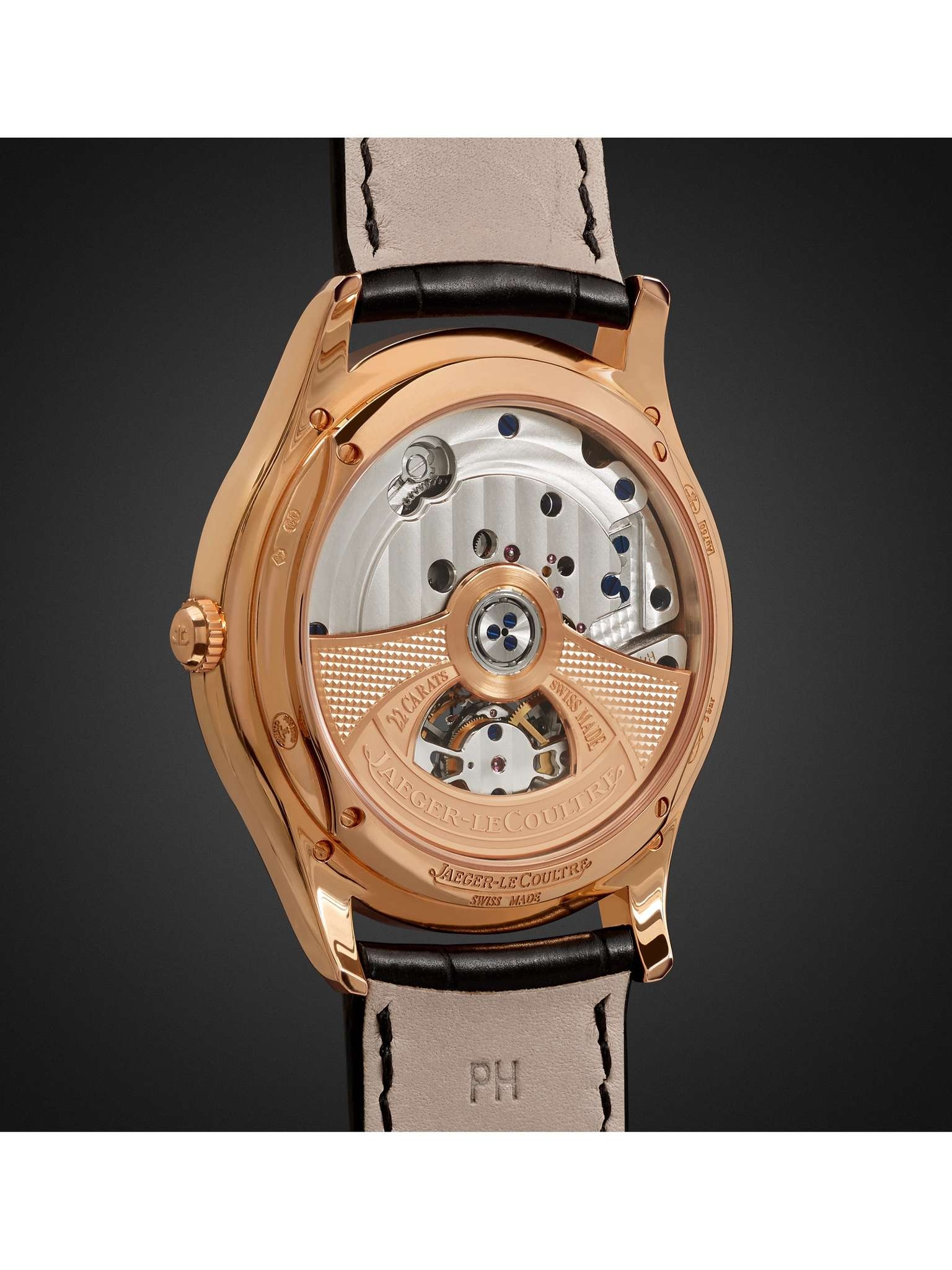 Master Ultra Thin Tourbillon 40mm 18-Karat Rose Gold and Alligator Watch - 5