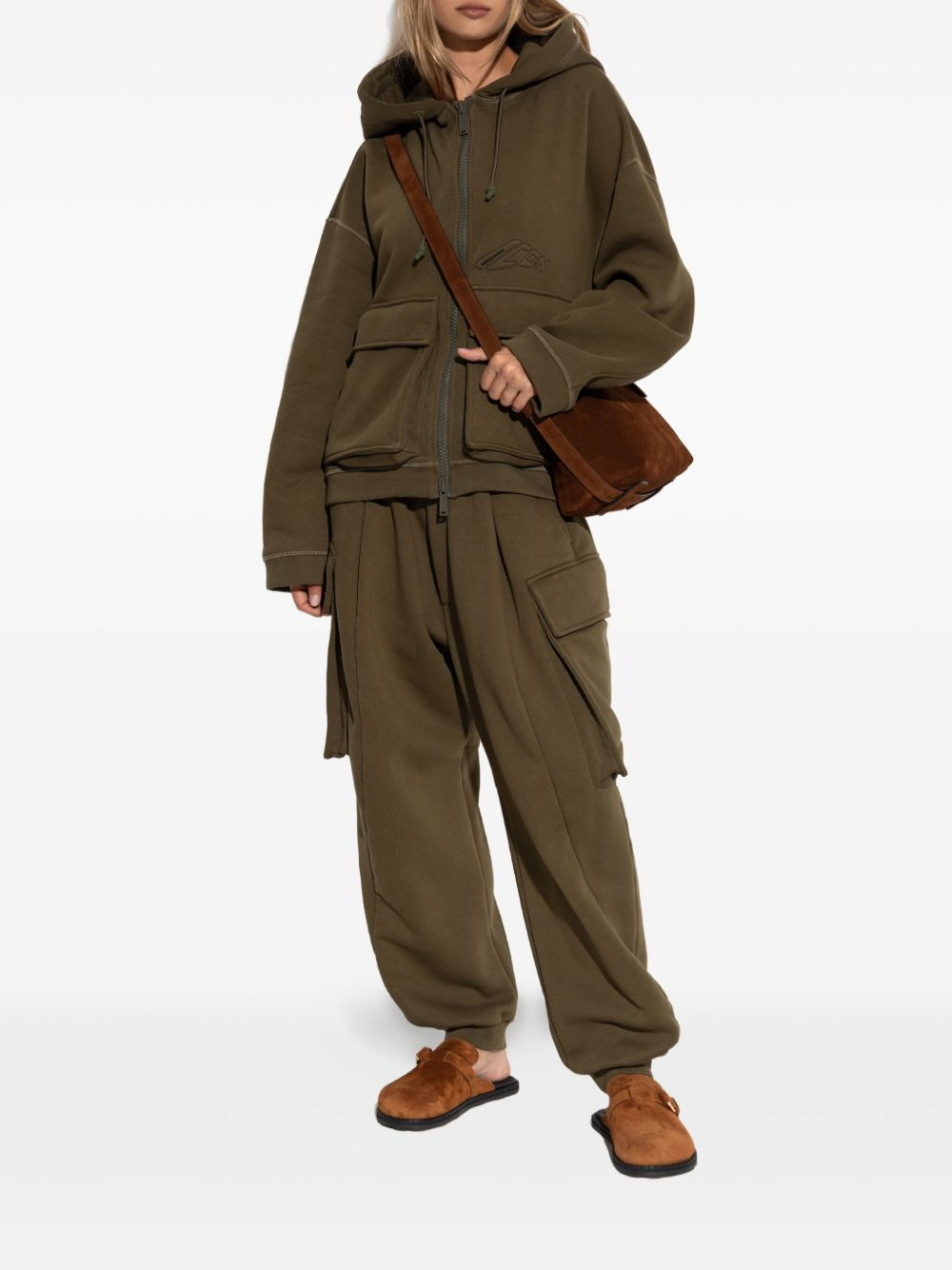 pleated-front cargo trousers - 2