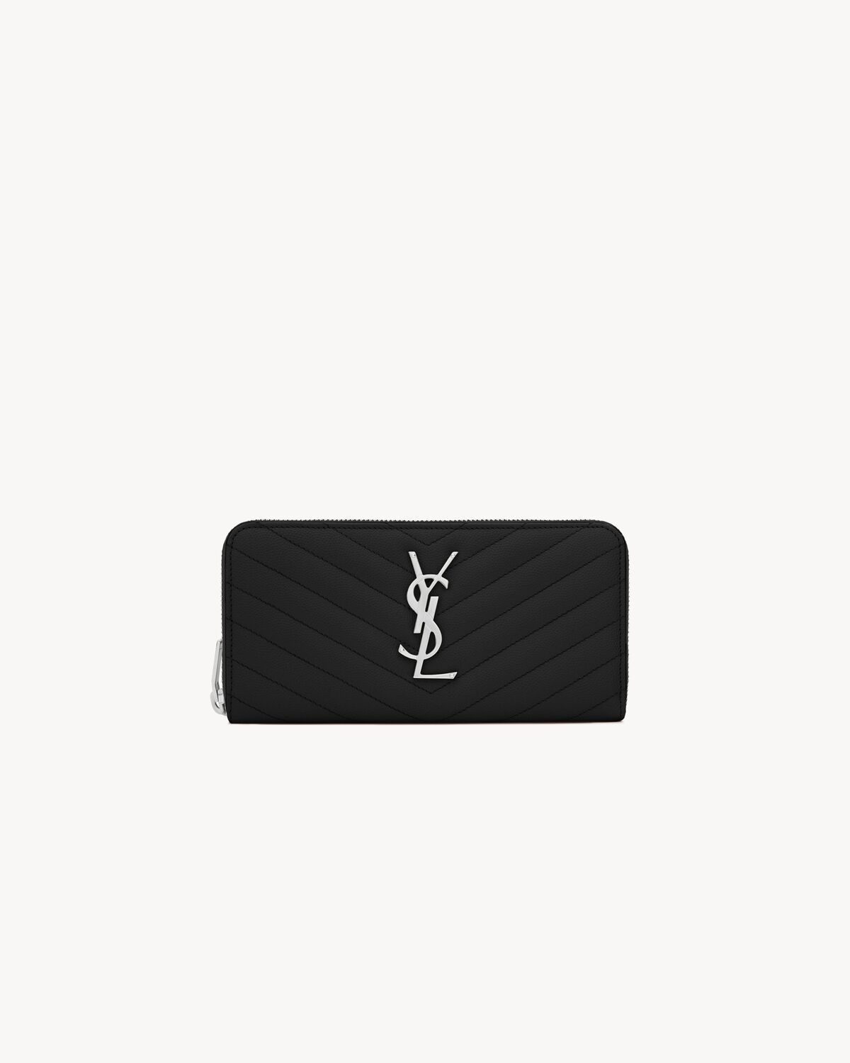 CASSANDRE MATELASSÉ ZIP AROUND WALLET IN GRAIN DE POUDRE LEATHER - 1
