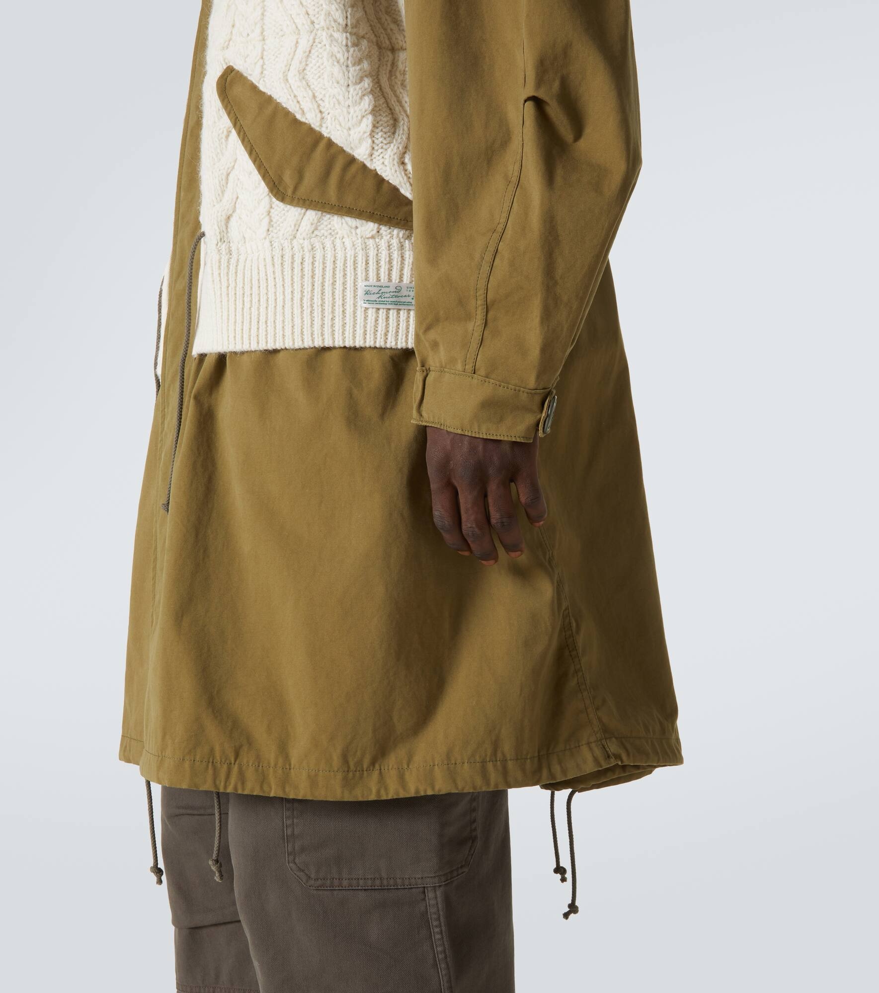 Aran wool-trimmed cotton jacket - 7