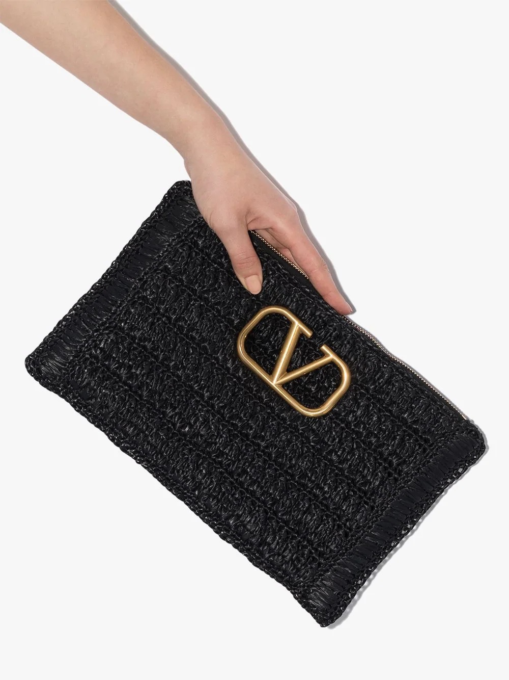 VLOGO raffia clutch - 3