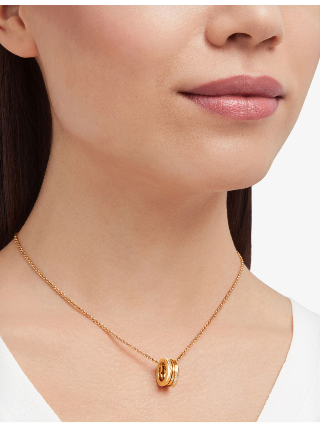 B.zero1 18ct yellow-gold and 0.14ct brilliant-cut diamond pendant necklace - 5
