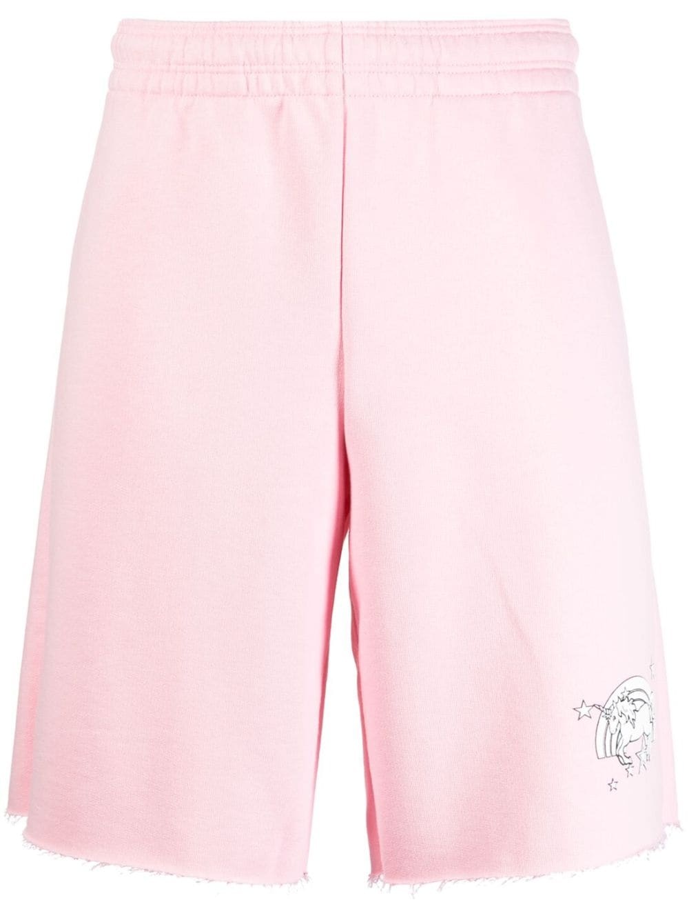 illustration-print elasticated track shorts - 1