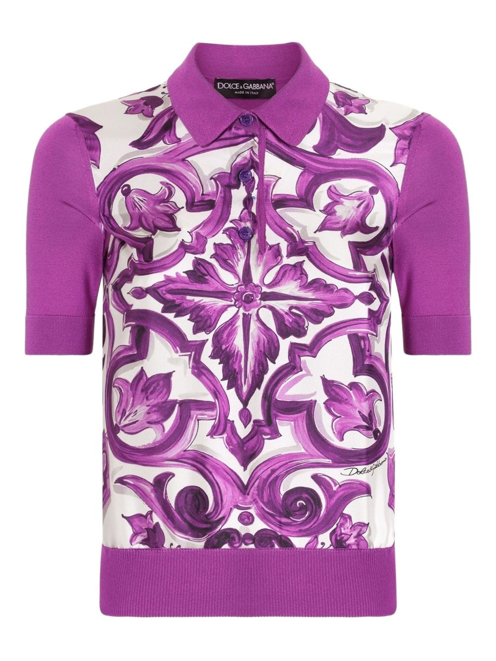Majolica-print polo shirt - 1
