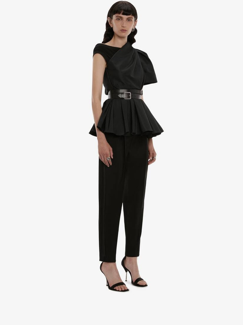 Tuxedo Peg Trouser in Black 3