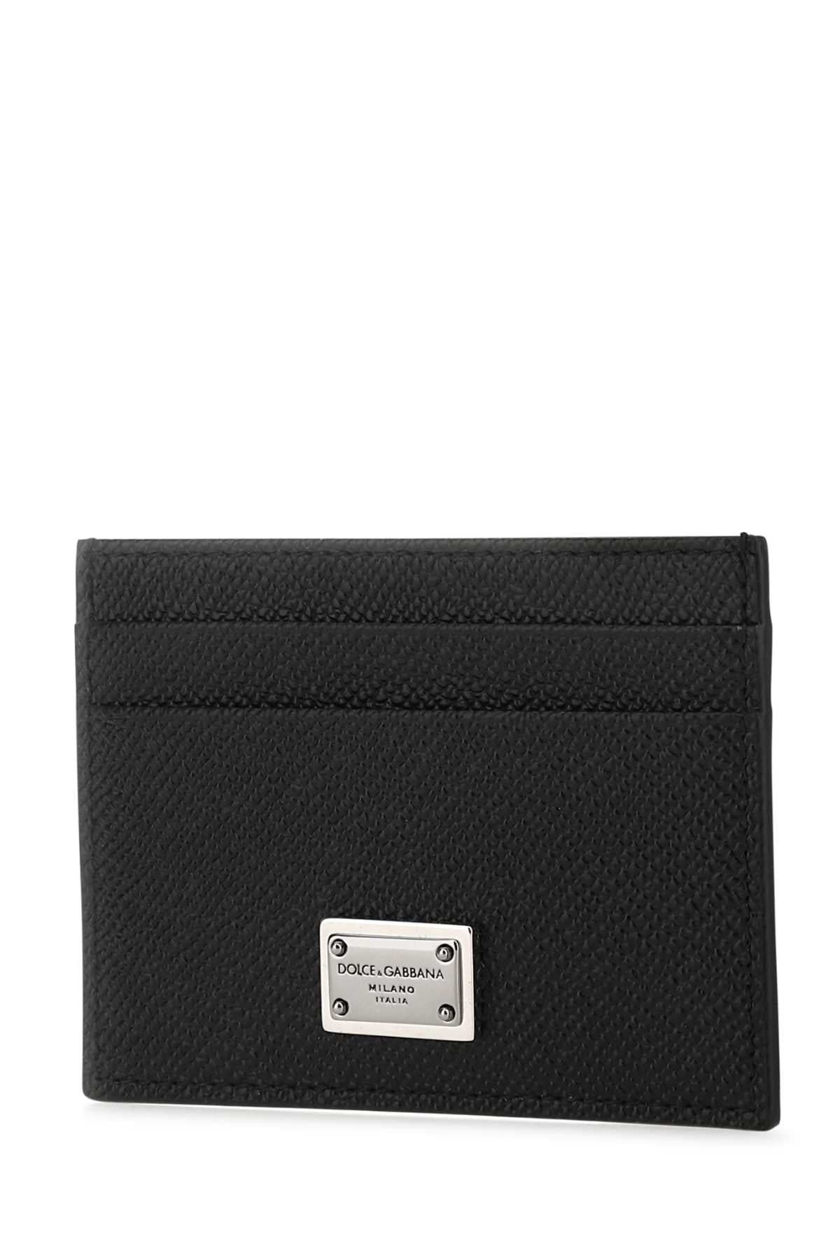 Dolce & Gabbana Men Black Leather Card Holder - 2