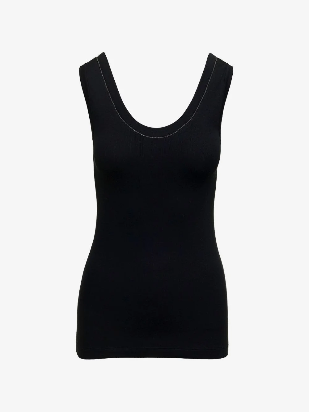 Monilli-detail ribbed-knit tank top - 1