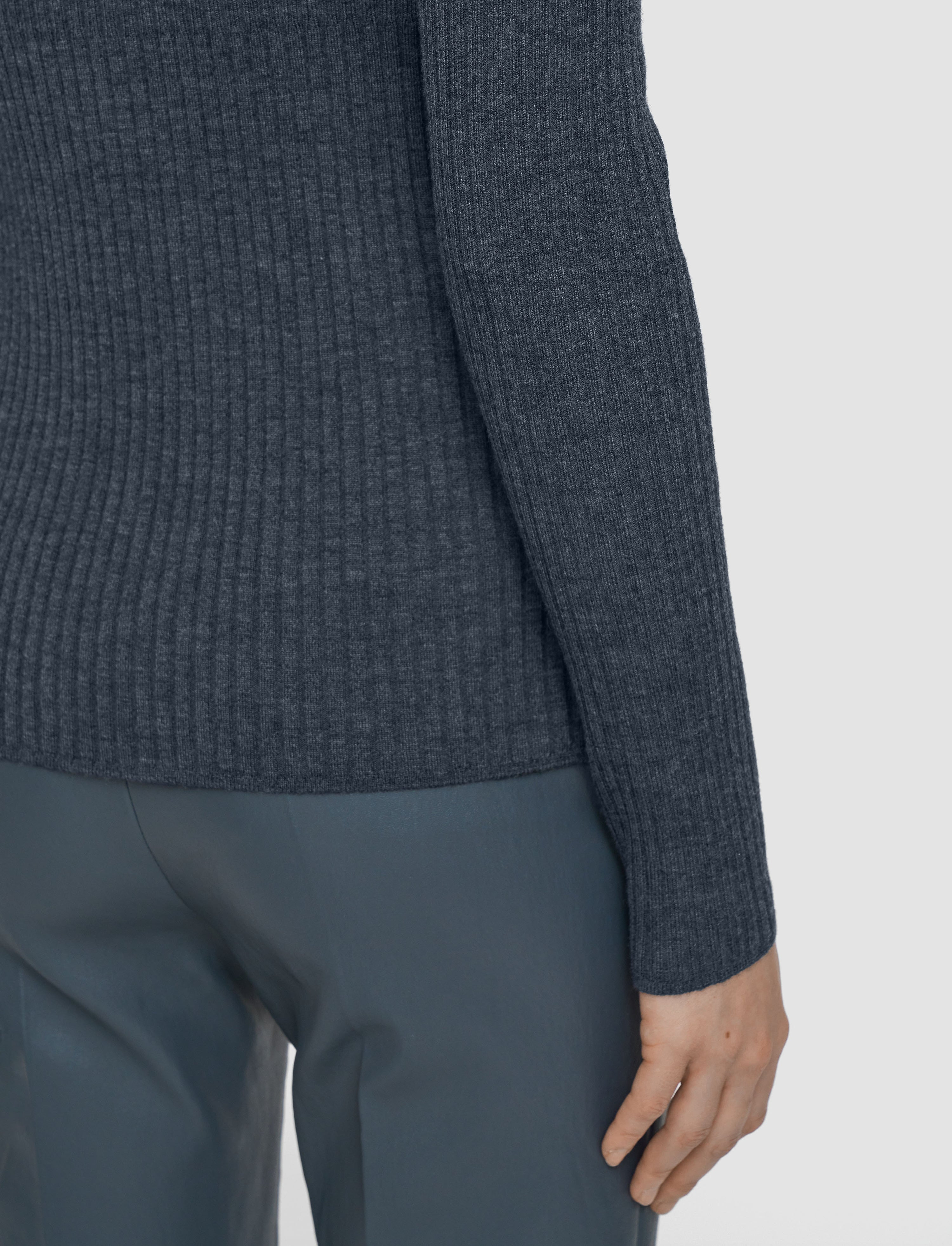 Merino Rib Knit Polo Top - 6