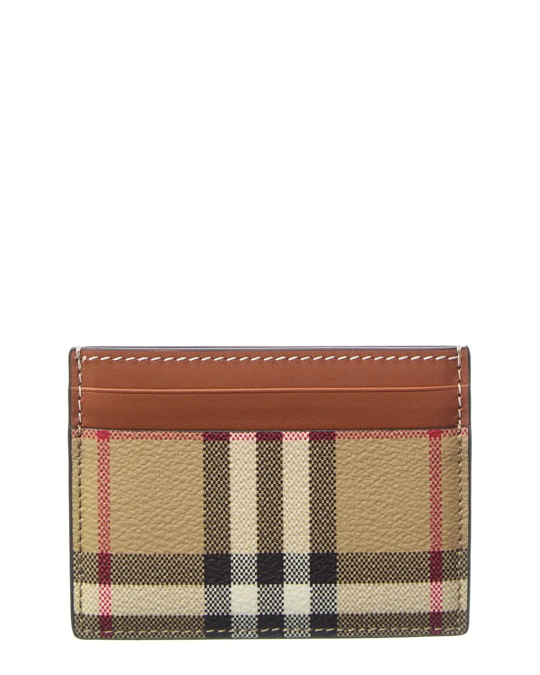 Burberry Check E-Canvas & Leather Card Holder - 1