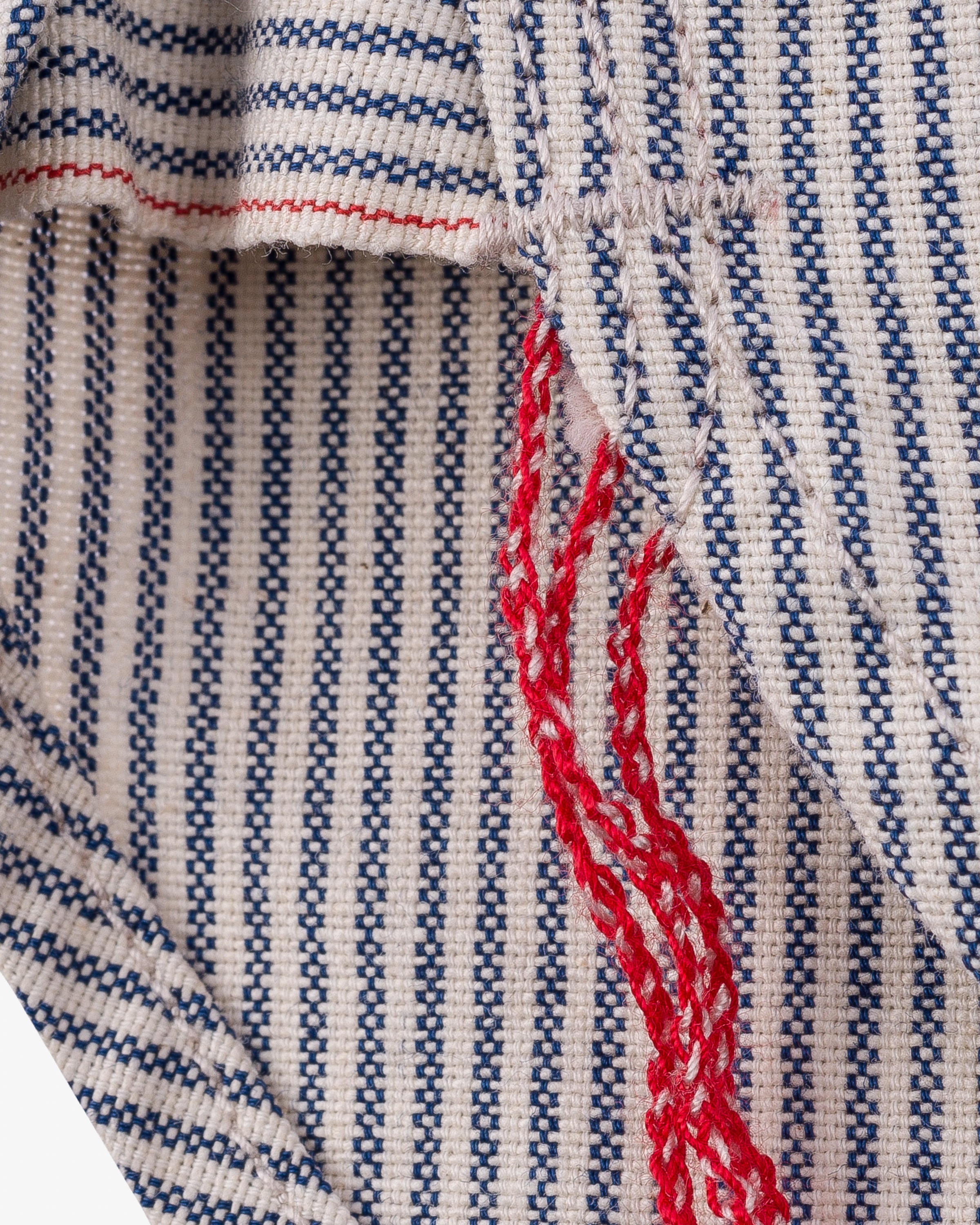 5OZ SELVEDGE OX CLOTH SHORT SLEEVED WORK SHIRT - HICKORY STRIPE - 14