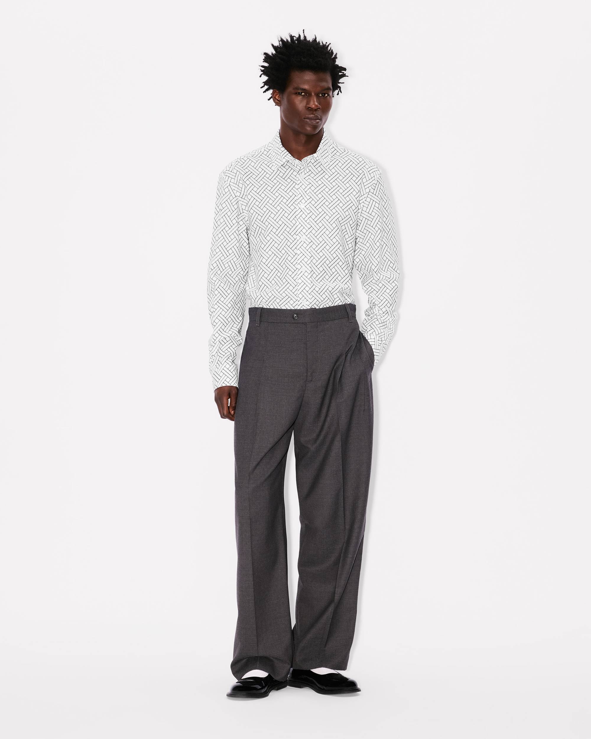'KENZO Weave' regular shirt in cotton jacquard - 5