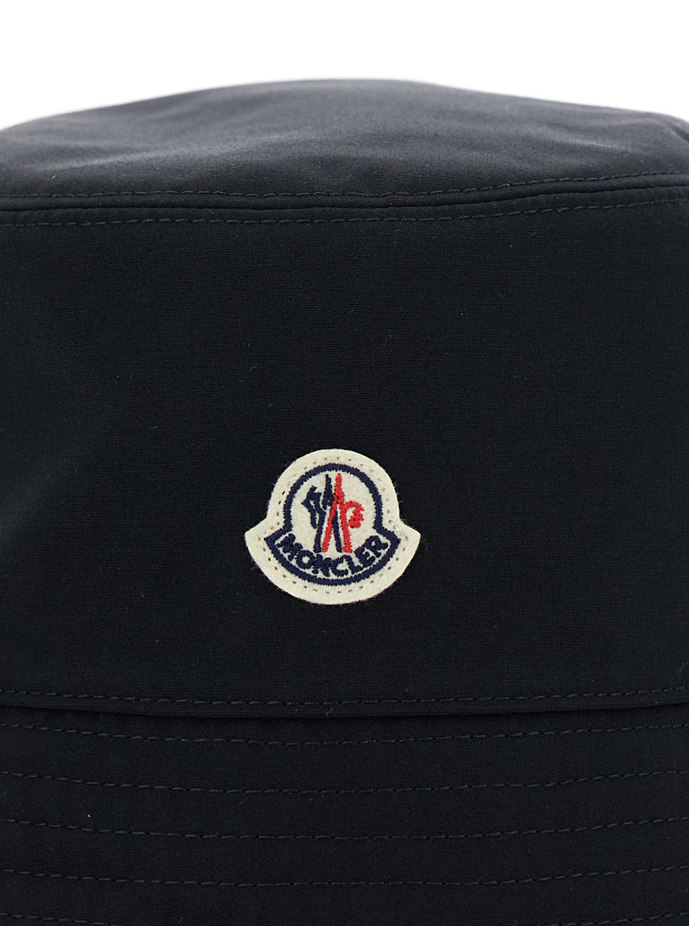 Moncler Women Black Bucket Hat With Dropped Wide Brim And Logo Patch On The Front In Cotton Blend Wo - 3