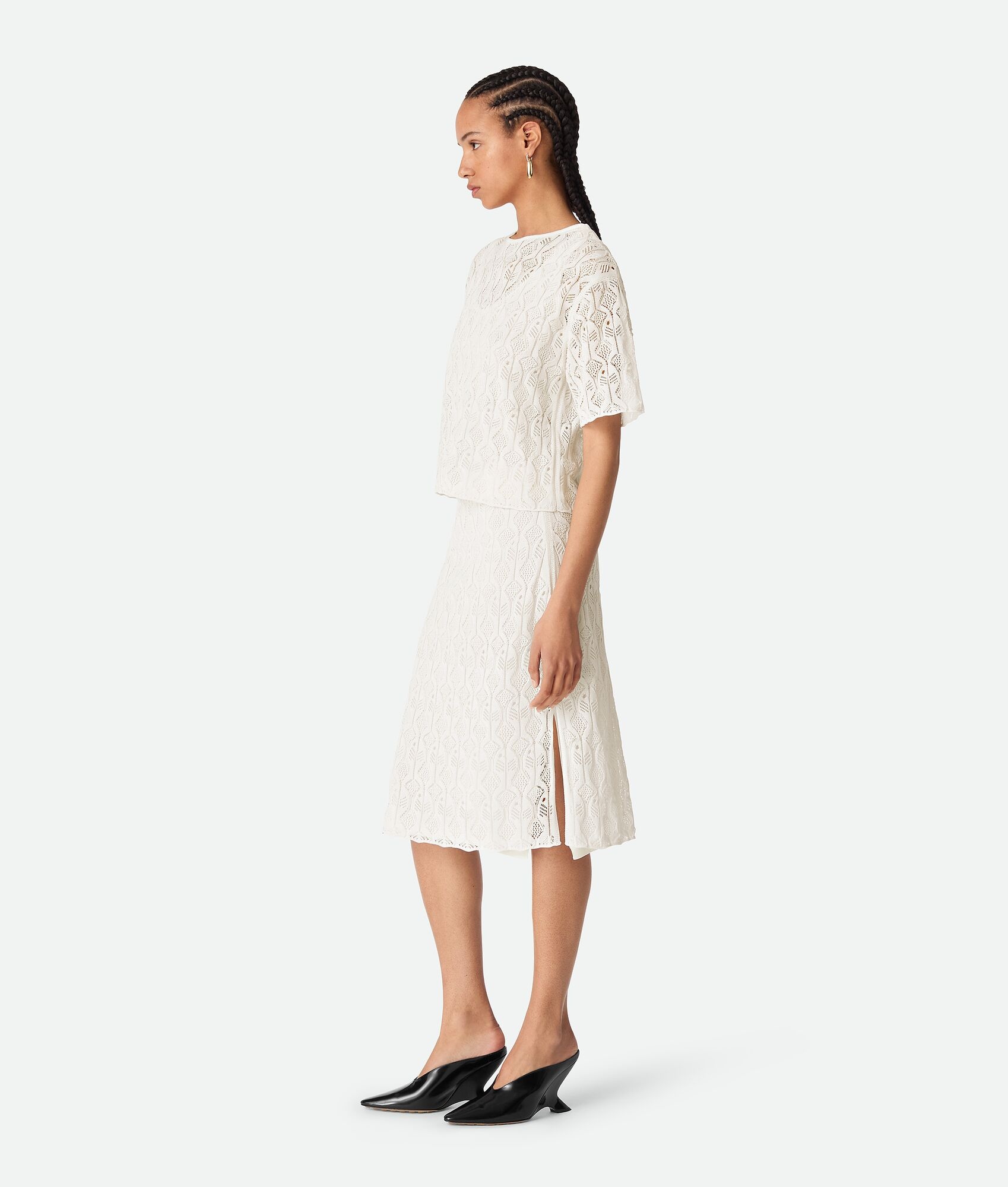 Cotton And Silk Fish Lace Top - 2