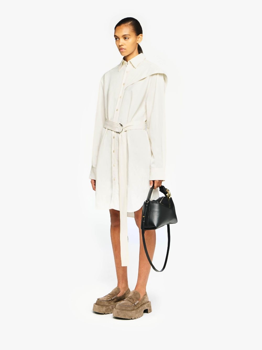 CAPE SHOULDER SHIRT DRESS - 4