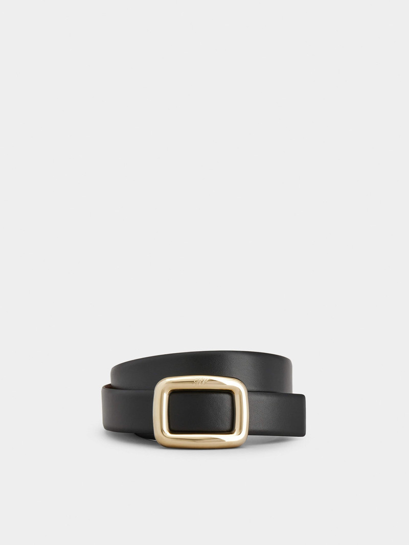 Viv' Choc Metal Buckle Belt in Leather 1