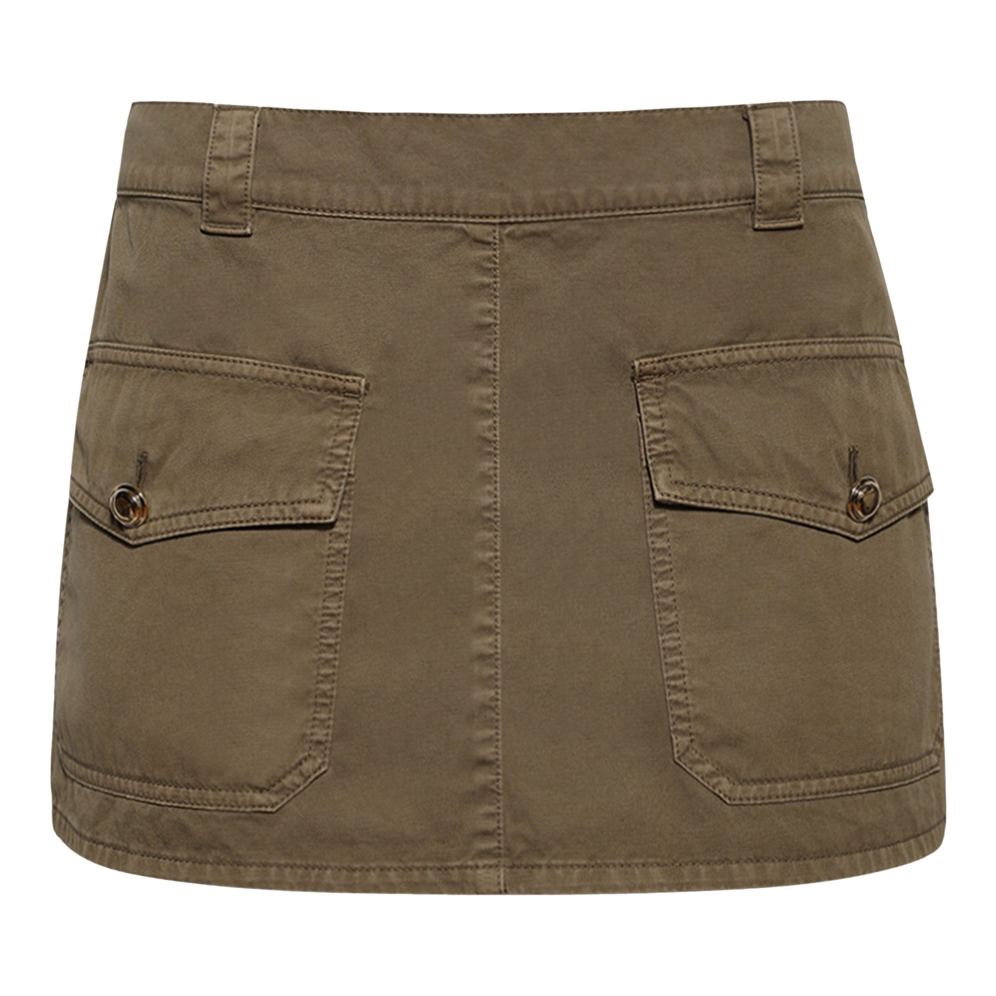 Miu Miu Garment Dyed Miniskirt 'Olive Green' - 1