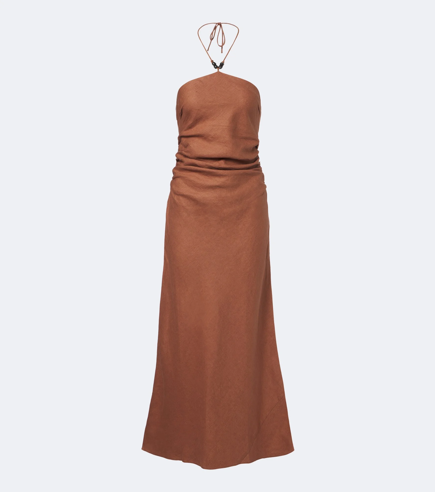 Natalia halterneck linen midi dress - 1