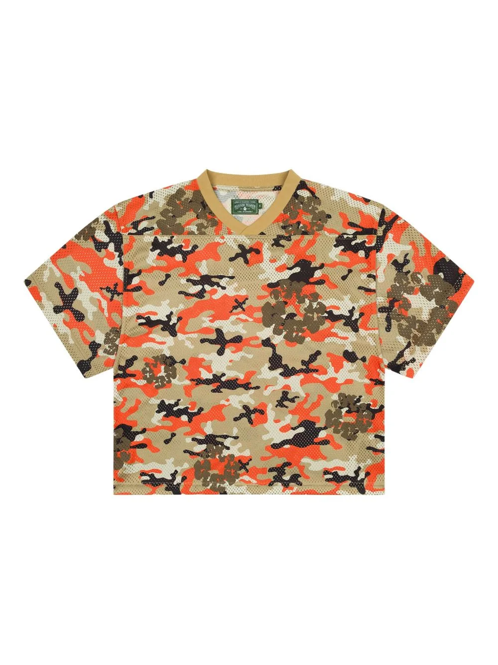 camouflage wreath mesh T-shirt - 1