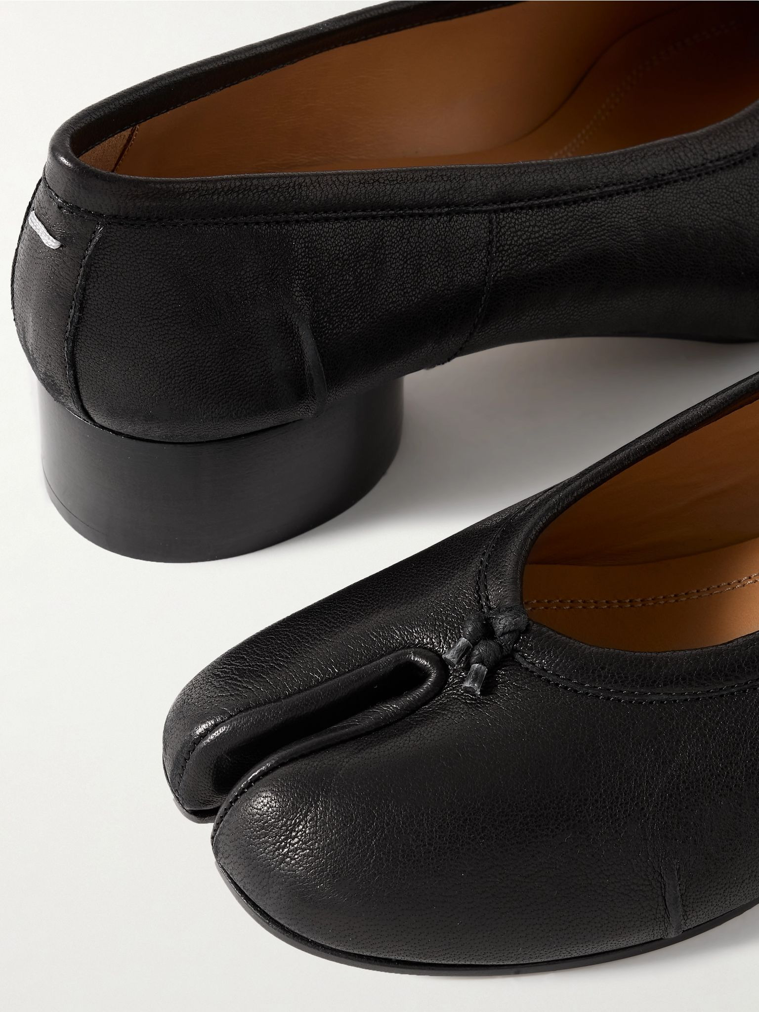 Tabi Ballerina split-toe leather pumps Black - 4
