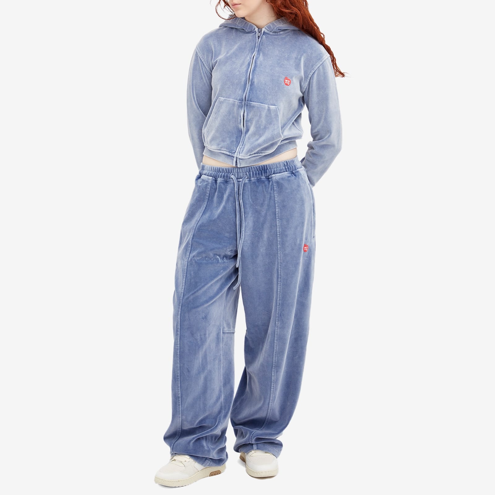 Alexander Wang apple logo track pant in velour | REVERSIBLE