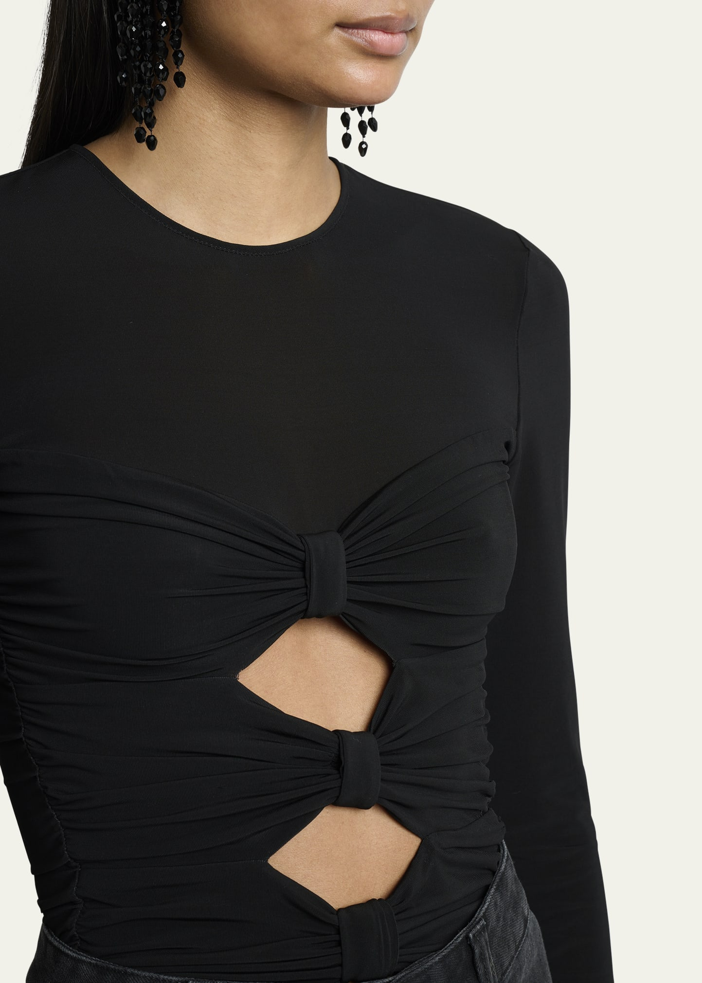 Gladice Bow Cutout Jersey Top - 5