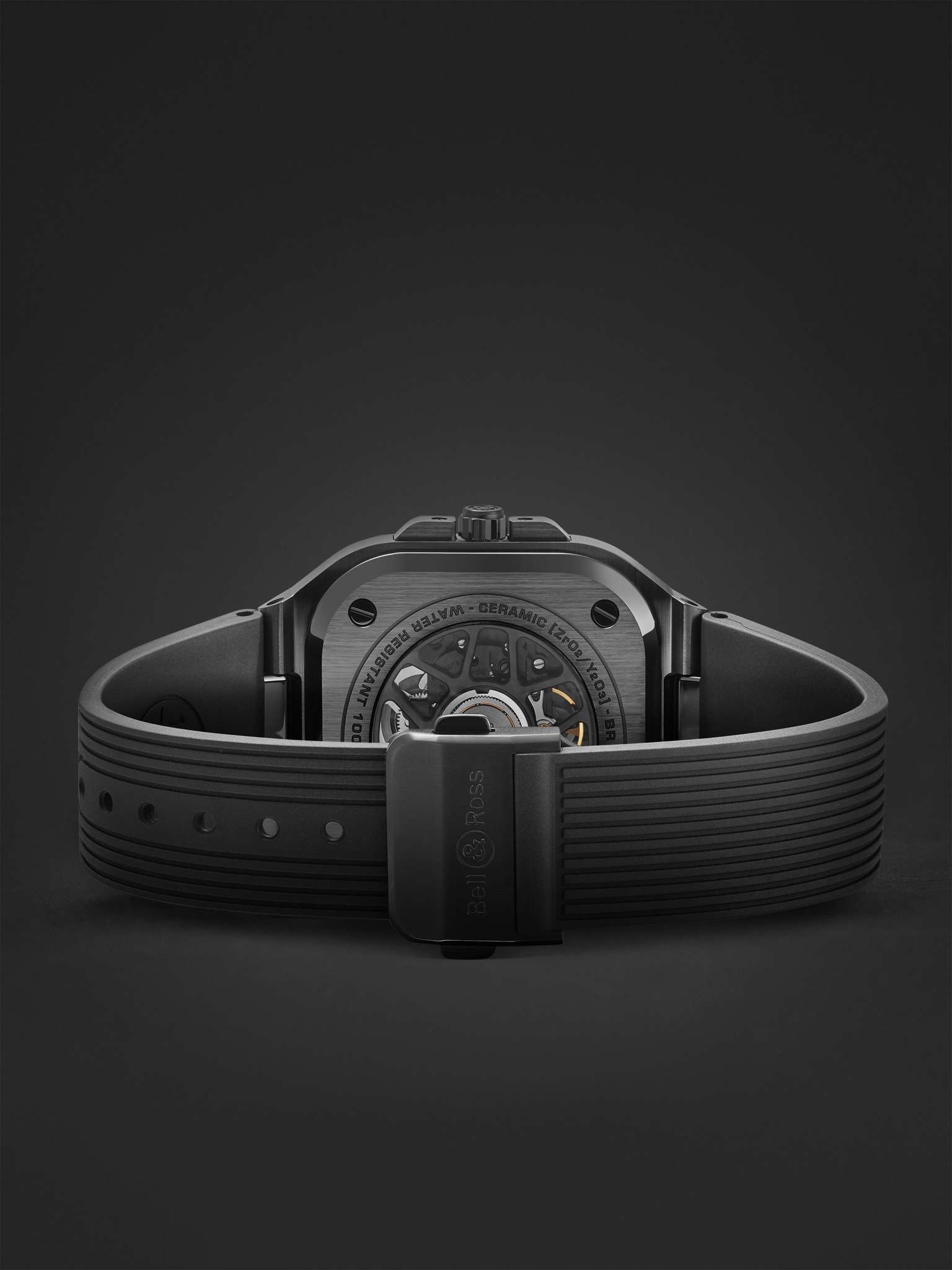 BR 05 Skeleton Automatic 41mm Black Ceramic and Rubber Watch, Ref. No. BR05A-BL-SK-CE/SRB - 7