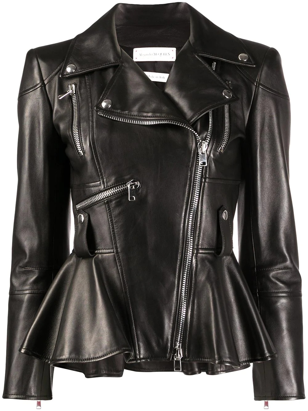 peplum hem biker jacket - 1