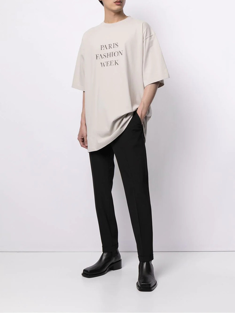 BALENCIAGA slogan-print T-shirt outlook