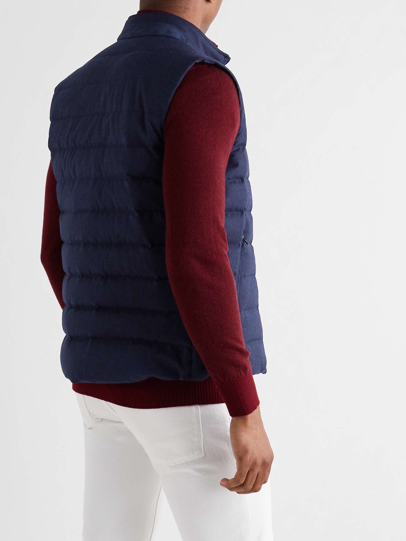 Rain System Quilted Virgin Wool and Silk-Blend Down Gilet - 4