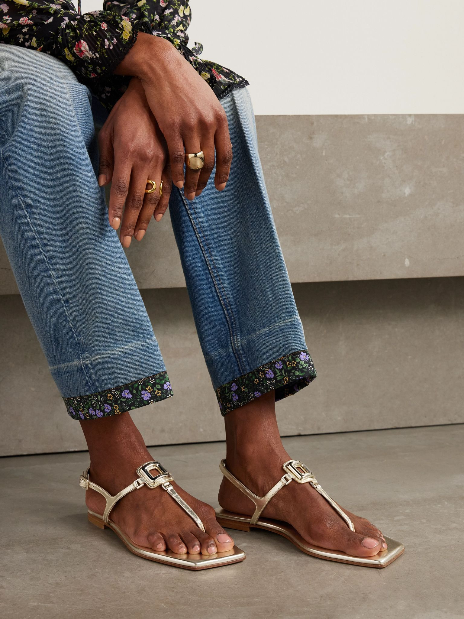 Viv By The Sea metallic leather sandals Gold - 2