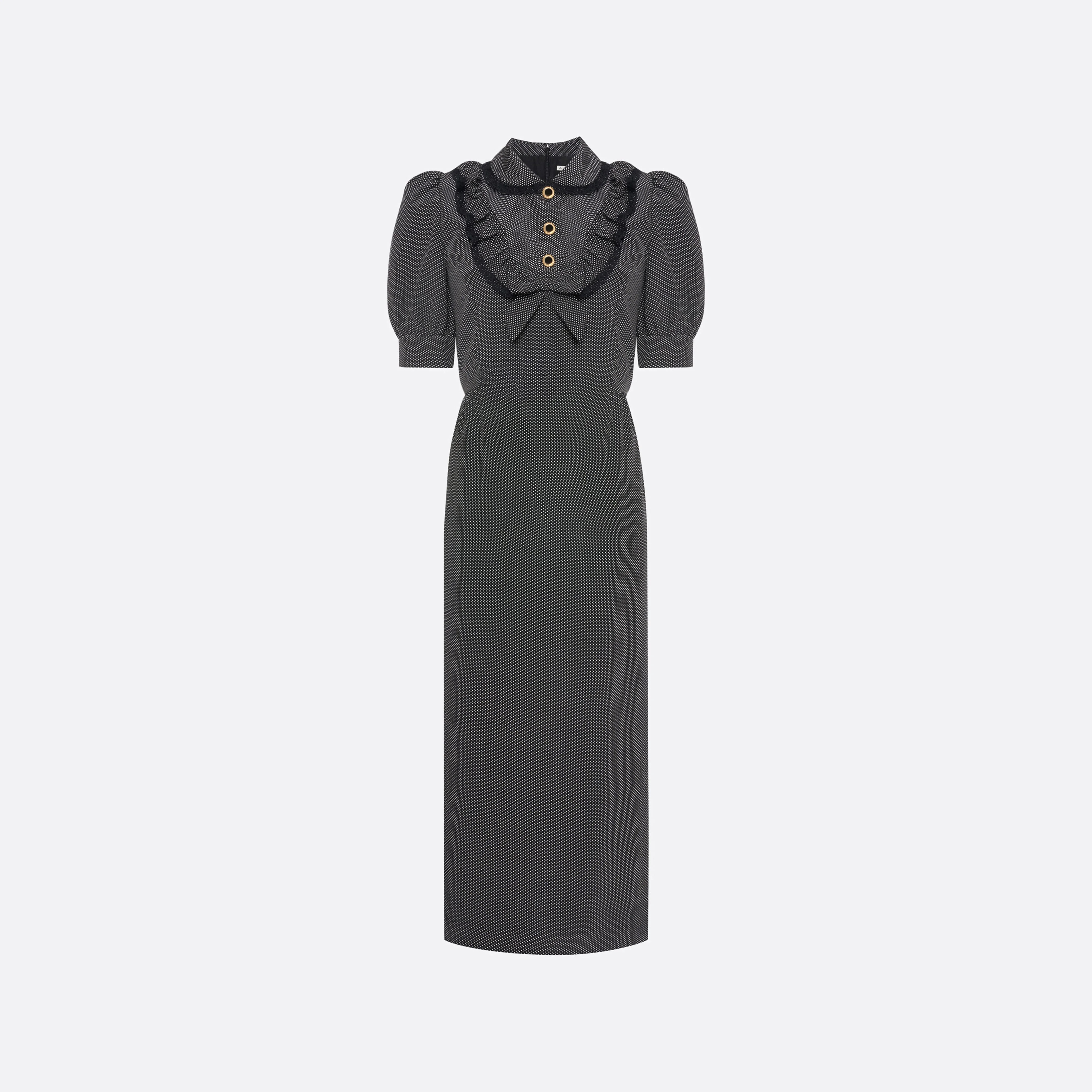 POLKA-DOT SILK MIDI DRESS - 1