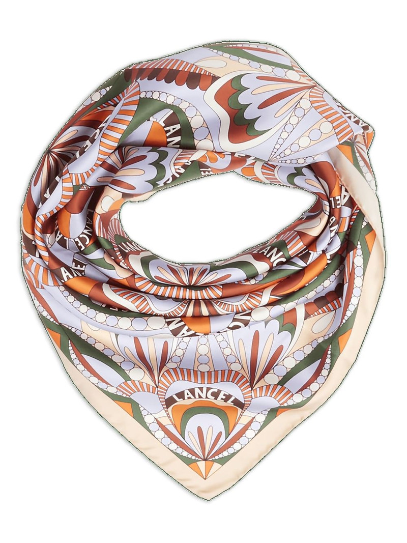 LANCEL floral-motif silk scarf outlook
