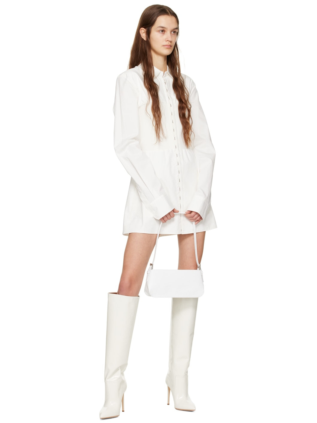 White Pointed Tall Boots - 5