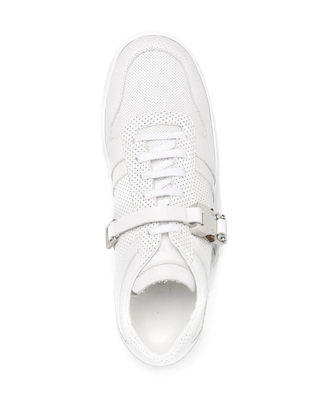 buckle-embellished perforated sneakers - 4