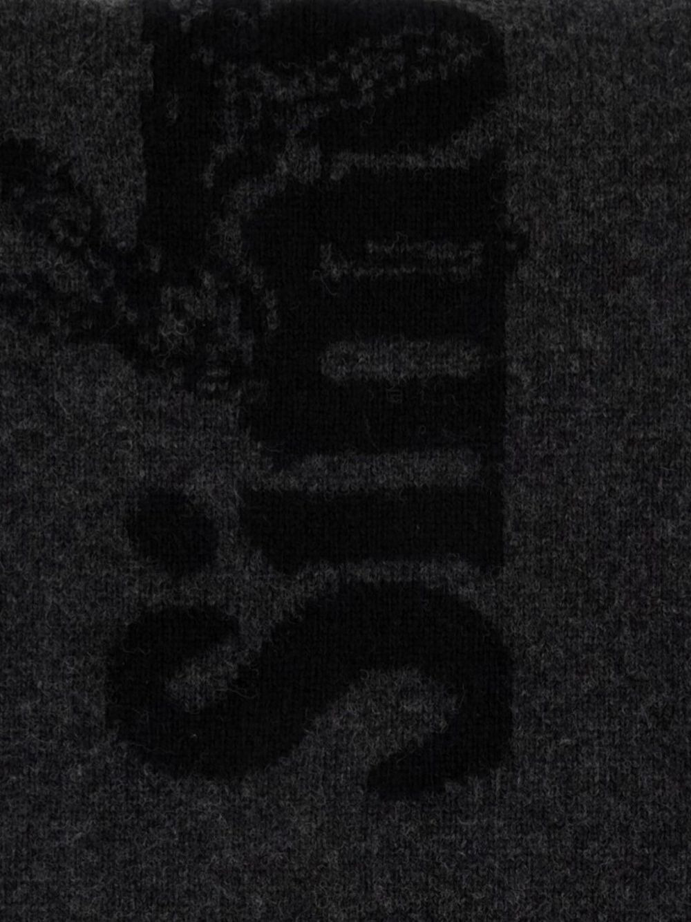 logo-embellished wool scarf - 2