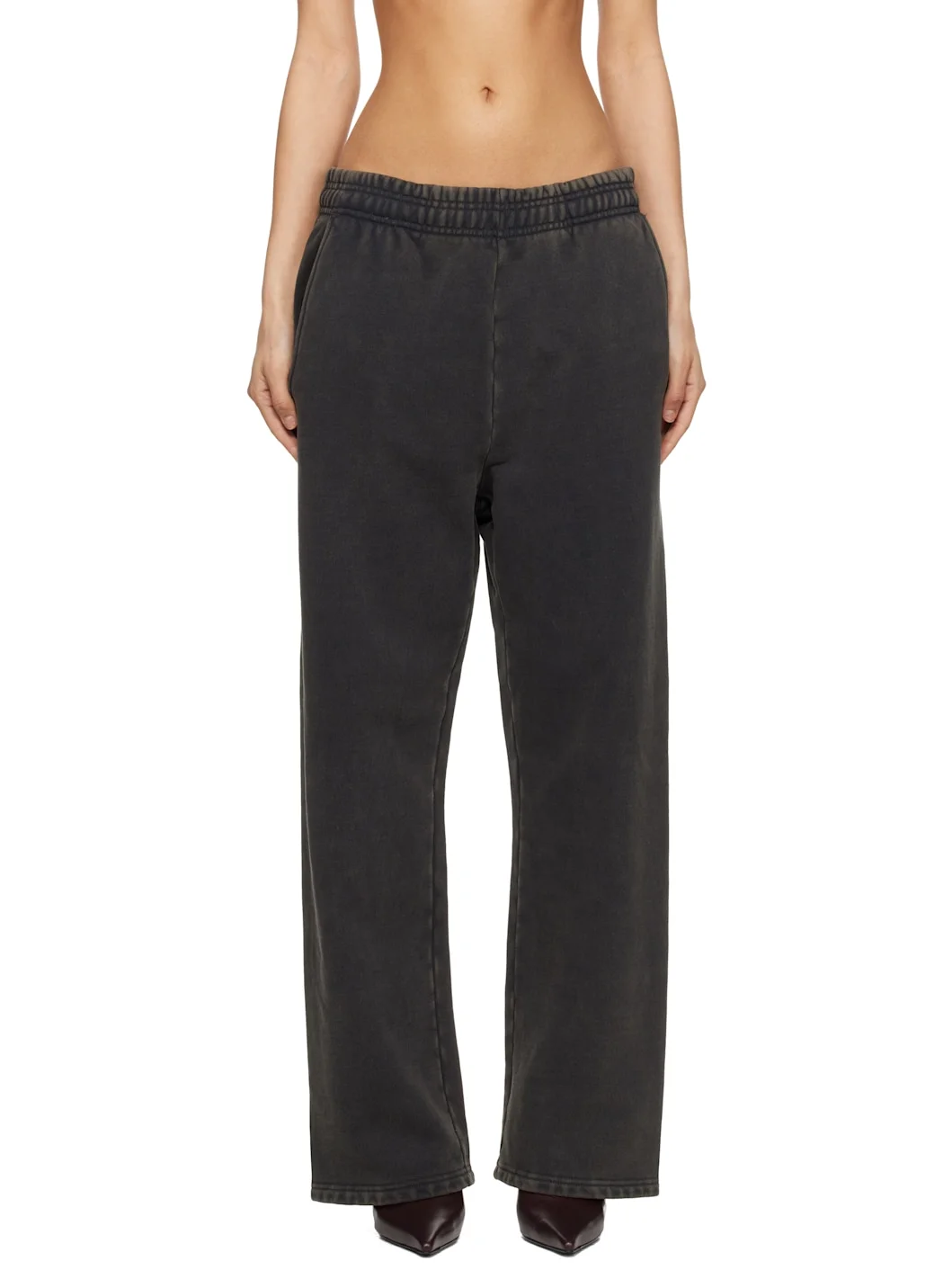 Black Straight Leg Sweatpants - 1
